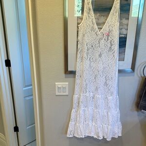 White Lace Sleeveless Dress